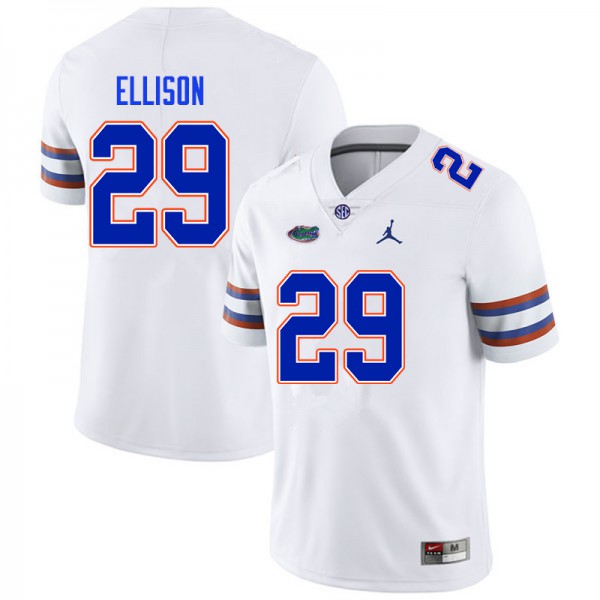 Men #29 Khamal Ellison Florida Gators College Football Jerseys White